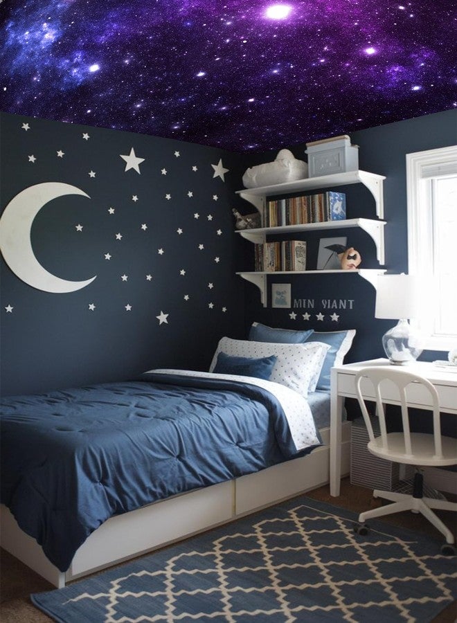 TUGCAY Galaxy Tapestry Space Night Starry Stars Tapestry Universe Mysterious Nebula Ceiling Wall Hanging Decor for Bedroom Living Room Dorm(51'' x 60'') - Image 4